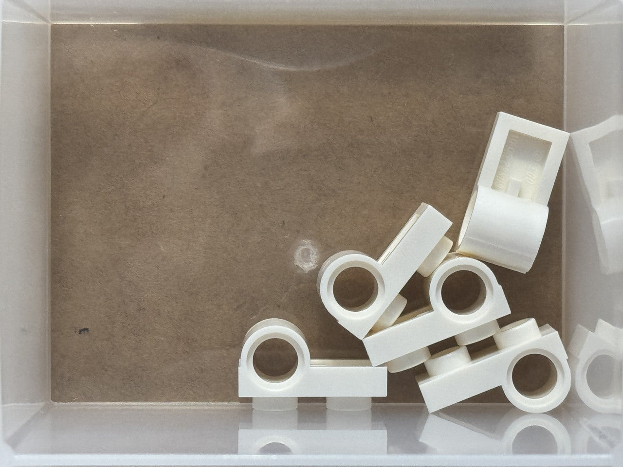 LEGO Parts - White Plate 1 x 2 with Pin Hole on Bottom - No 18677 - QTY 5