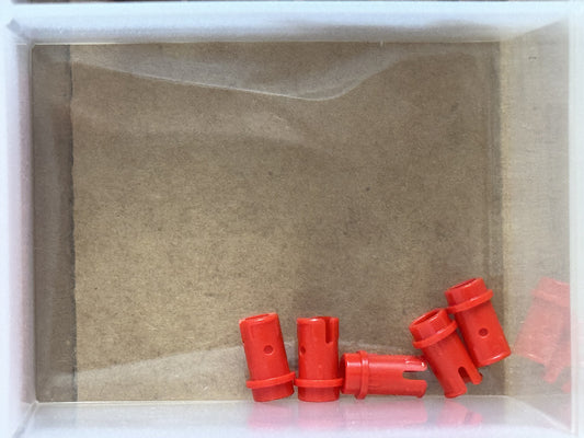 LEGO Parts - Red Technic, Pin 1/2 with Friction Ridges - No 89678 - QTY 5
