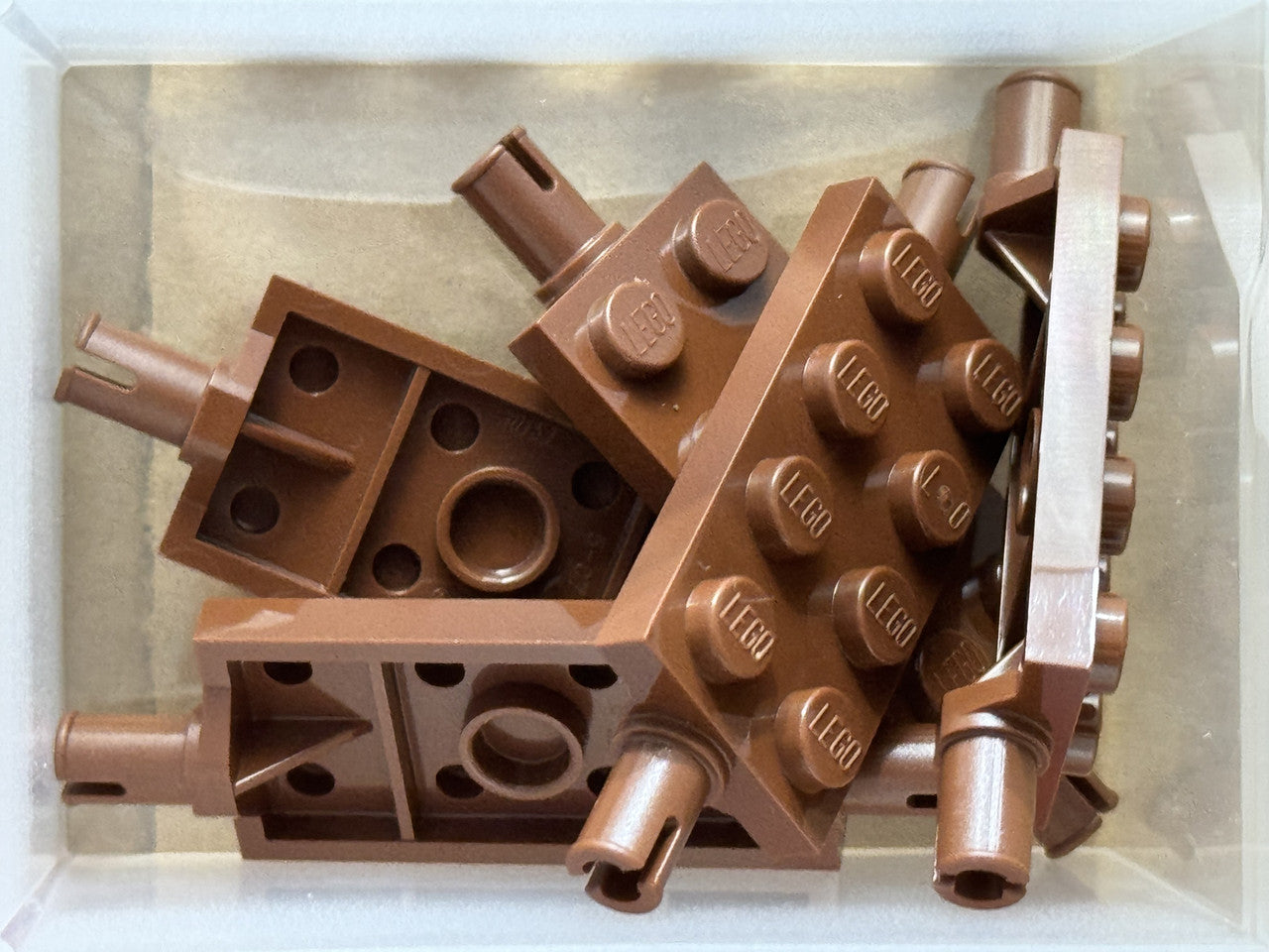 LEGO Parts - Reddish Brown Plate 2 x 4 with Pins - No 30157 - QTY 5