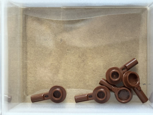 LEGO Parts - Reddish Brown Bar 1L with 1 x 1 Round Plate - No 32828 - QTY 5