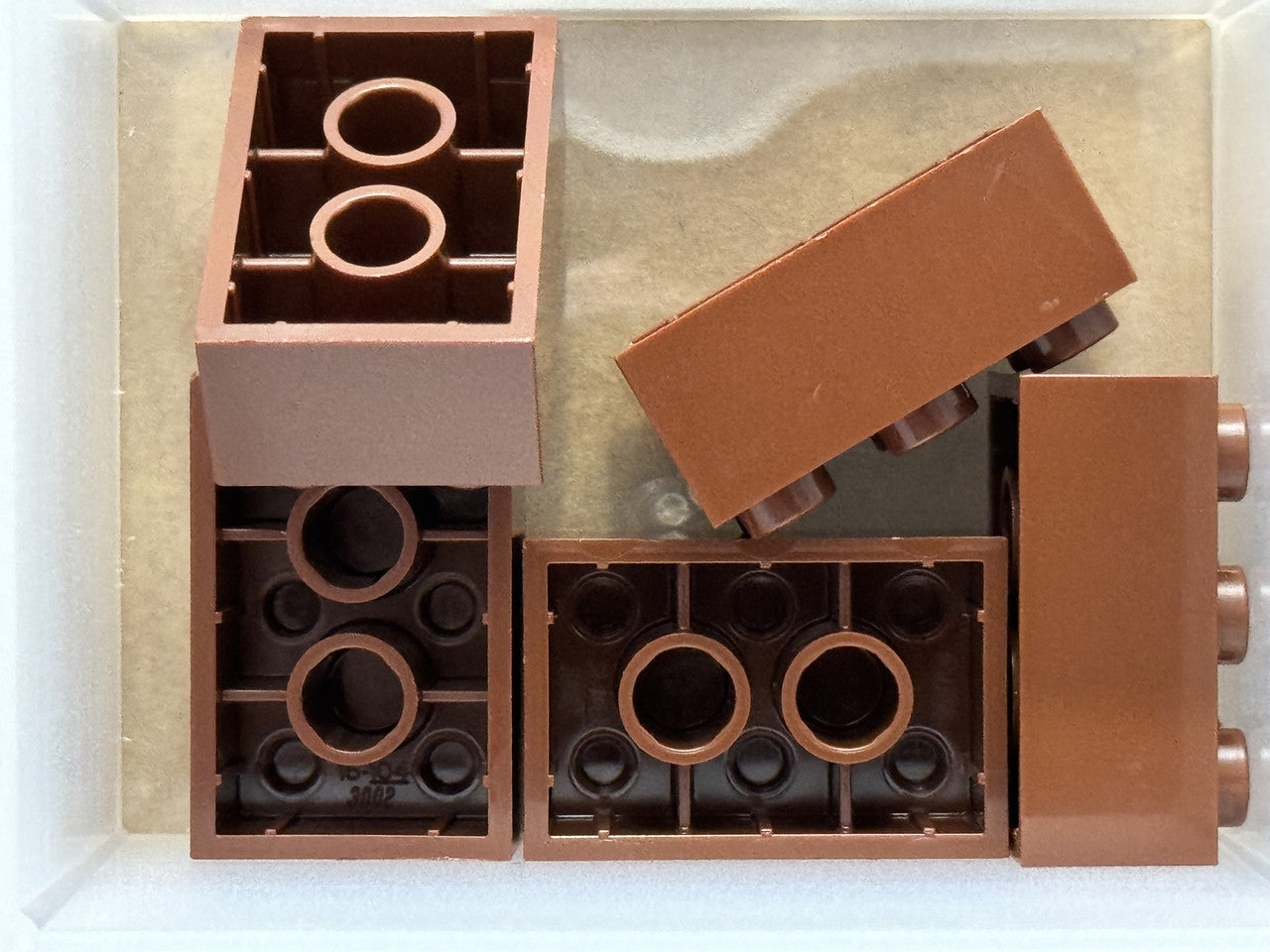 LEGO Parts - Reddish Brown Brick 2 x 3 - No 3002 - QTY 5
