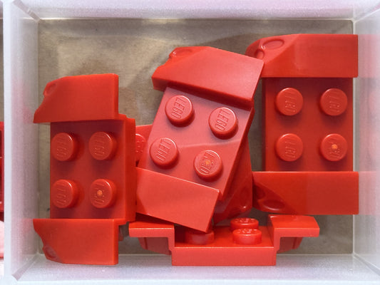 LEGO Parts - Red Vehicle, Mudguard 2 x 4 Headlights Overhang - No 44674 - QTY 5