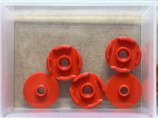 LEGO Parts - Red Tile, Round 2 x 2 with Open Stud - No 18674 - QTY 5