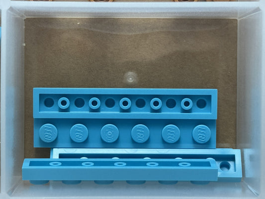 LEGO Parts - Medium Azure Plate 1 x 6 - No 3666 - QTY 5