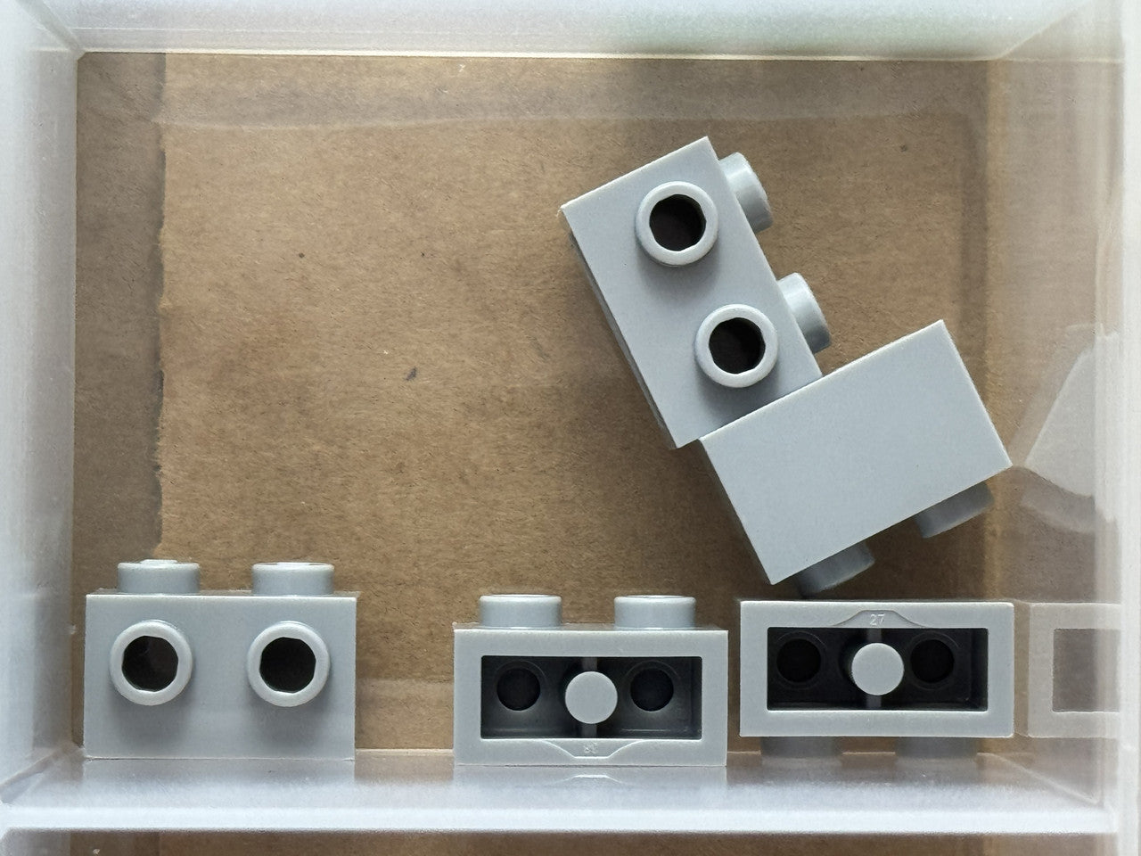 LEGO Parts - Light Bluish Gray Brick, 1 x 2 Studs on 1 Side - No 11211 - QTY 5