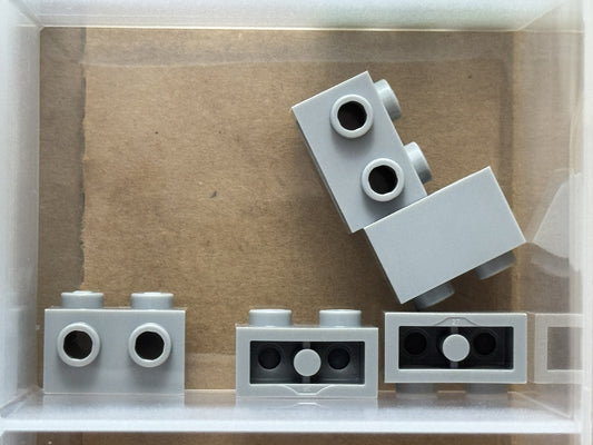 LEGO Parts - Light Bluish Gray Brick, 1 x 2 Studs on 1 Side - No 11211 - QTY 5