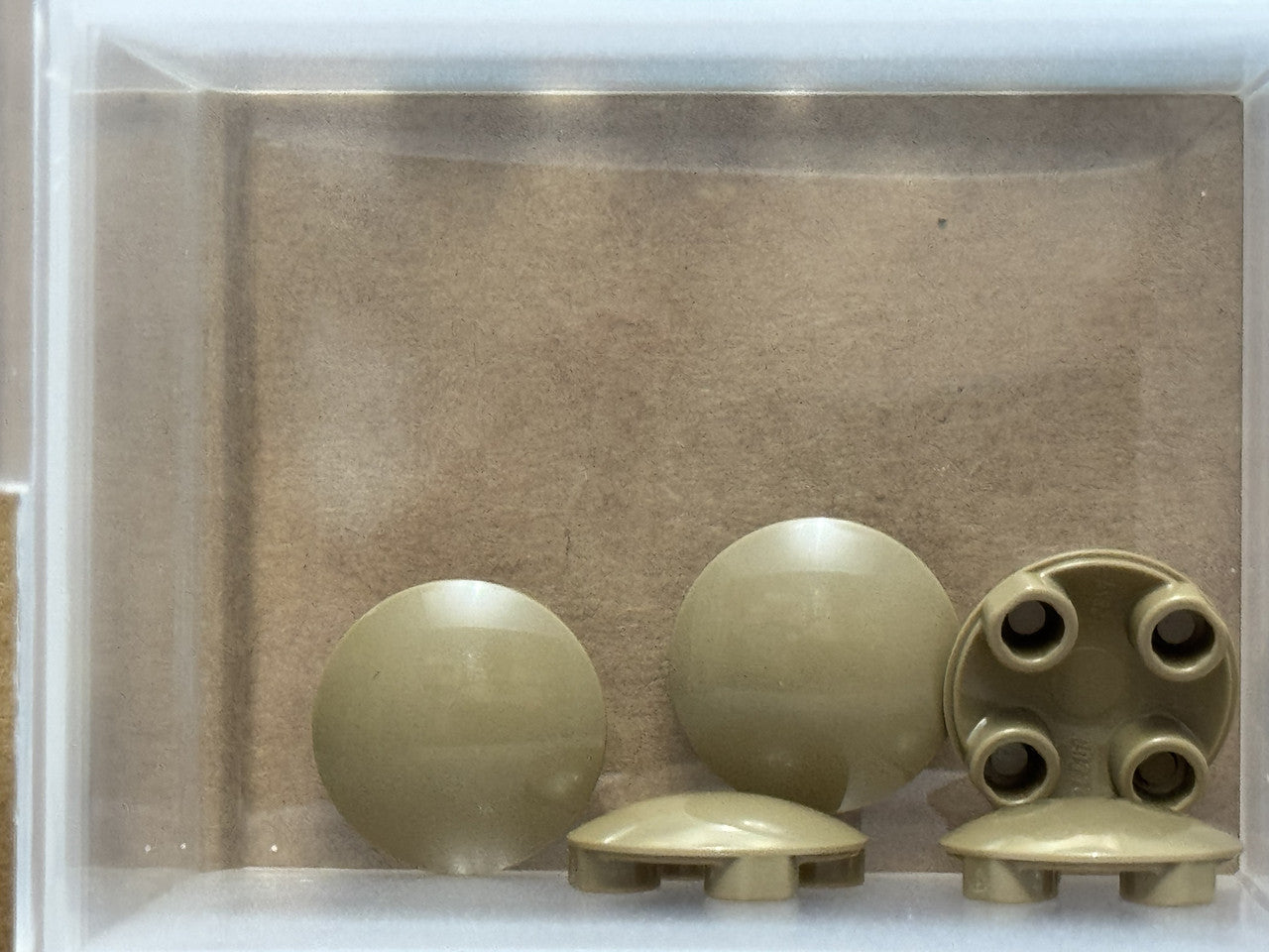 LEGO Parts - Dark Tan Plate, Round 2 x 2 (Boat Stud) - No 2654 - QTY 5