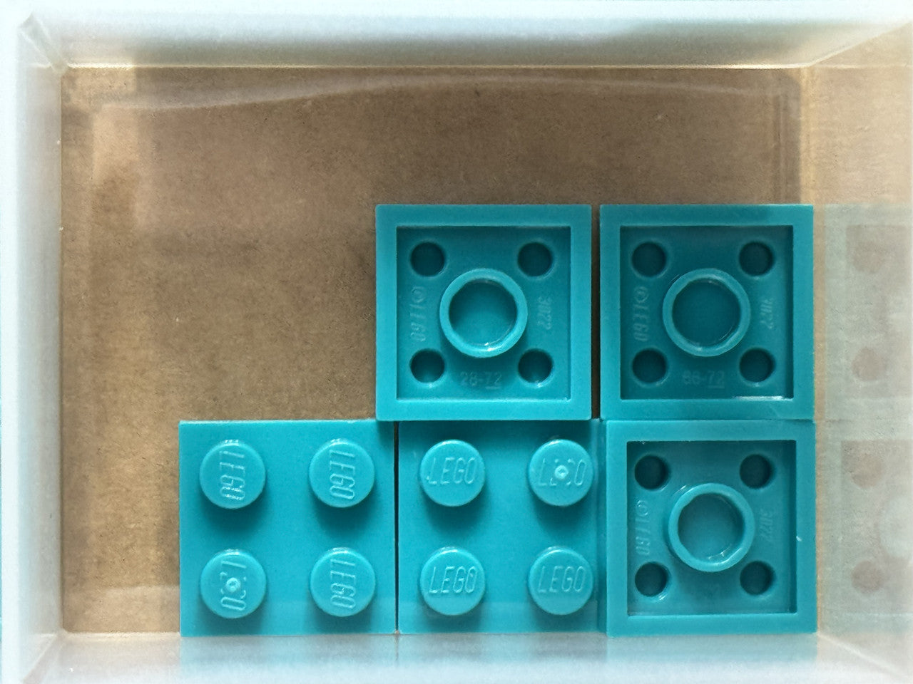 LEGO Parts - Dark Turquoise Plate 2 x 2 - No 3022 - QTY 5