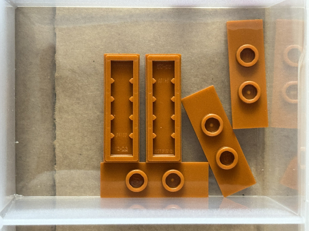 LEGO Parts - Dark Orange Plate 1 x 3 2 Studs (Double Jumper) - No 34103 - QTY 5