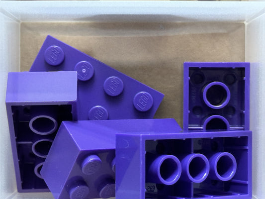 LEGO Parts - Dark Purple Brick 2 x 4 - No 3001 - QTY 5