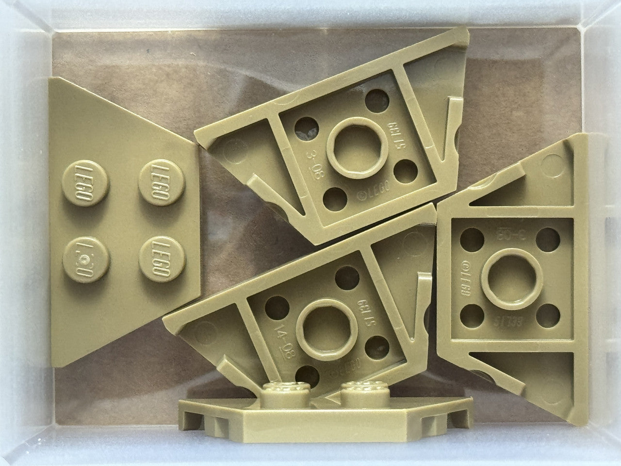 LEGO Parts - Dark Tan Wedge, Plate 2 x 4 - No 51739 - QTY 5