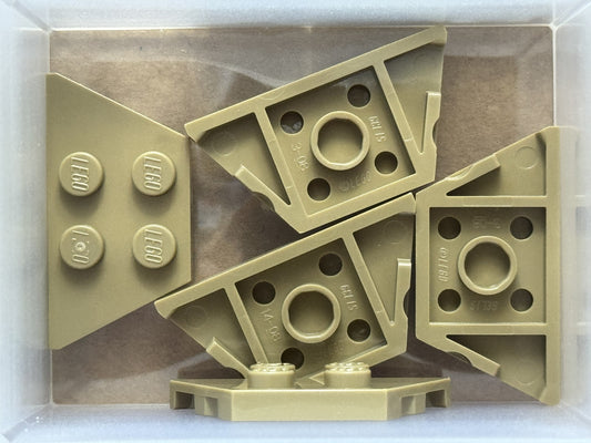 LEGO Parts - Dark Tan Wedge, Plate 2 x 4 - No 51739 - QTY 5