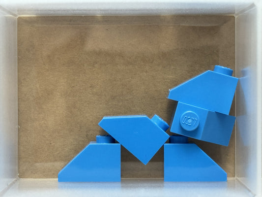LEGO Parts - Dark Azure Slope 45 2 x 1 - No 3040 - QTY 5