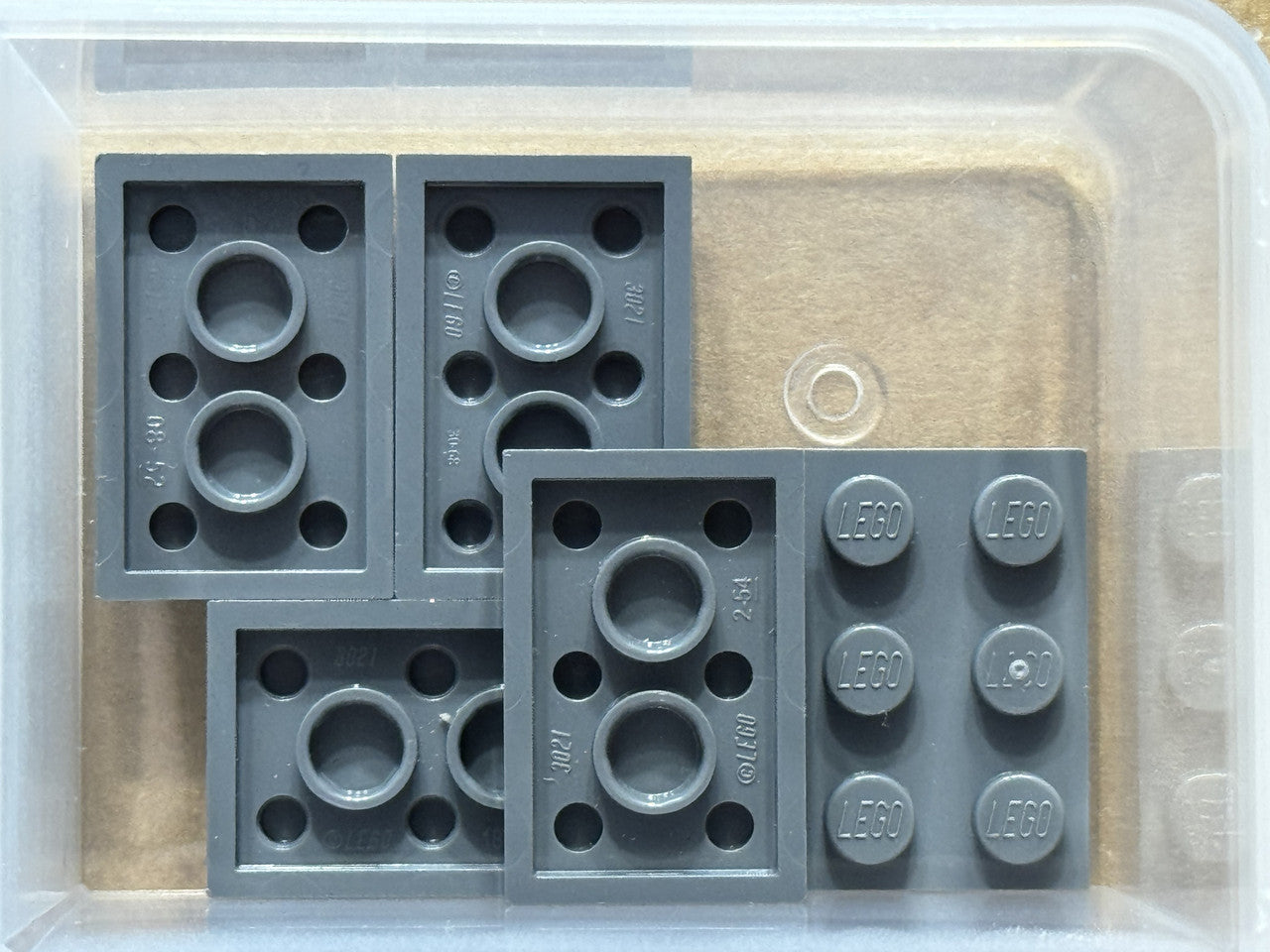 LEGO Parts - Dark Bluish Gray Plate 2 x 3 - No 3021 - QTY 5