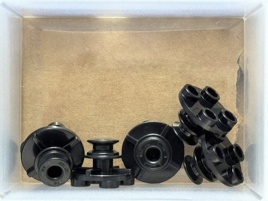 LEGO Parts - Black Plate, Round 2 x 2 Thin with Rotation Stem - No 40145 - QTY 5