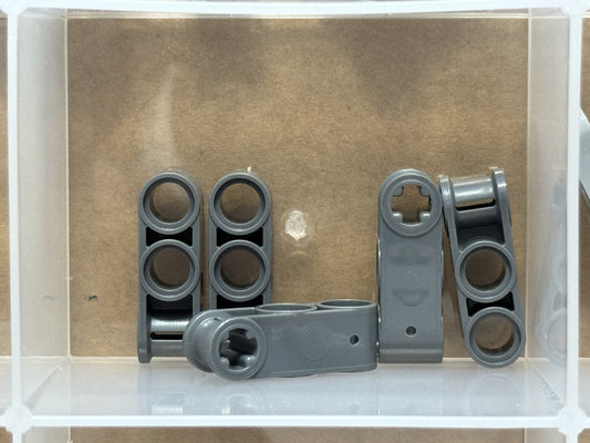 LEGO Parts - Dark Bluish Gray Technic Axle Pin 3L 2 Pin Holes - No 42003 - QTY 5