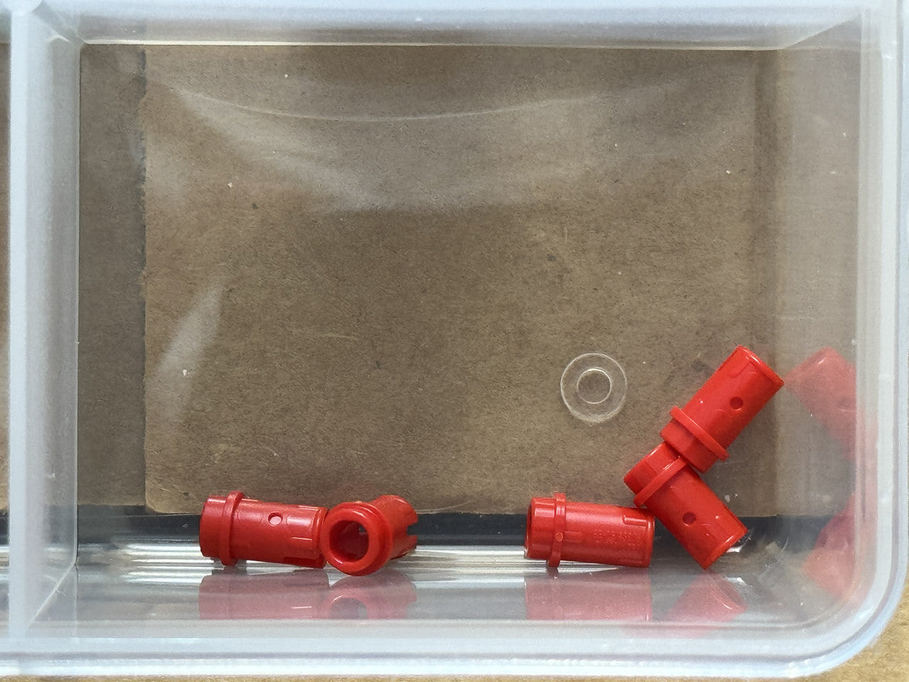 LEGO Parts - Red Technic, Pin 1/2 with Friction Ridges - No 89678 - QTY 5