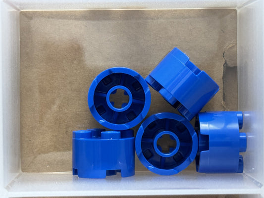 LEGO Parts - Blue Brick, Round 2 x 2 with Axle Hole - No 3941 - QTY 5