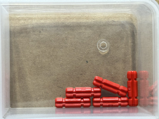 LEGO Parts - Red Technic, Axle 2L Notched - No 32062 - QTY 5