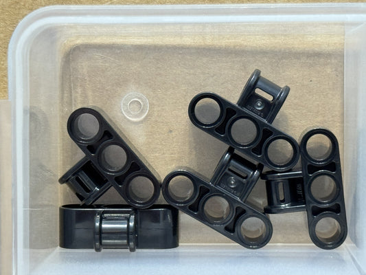 LEGO Parts - Black Technic, Axle Pin Perpendicular Triple - No 63869 - QTY 5