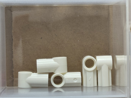 LEGO Parts - White Technic, Axle and Pin Connector Angled #1 - No 32013 - QTY 5