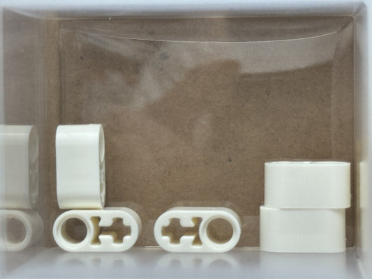 LEGO Parts - White Technic, Liftarm Thick 1 x 2 - Axle Hole - No 60483 - QTY 5