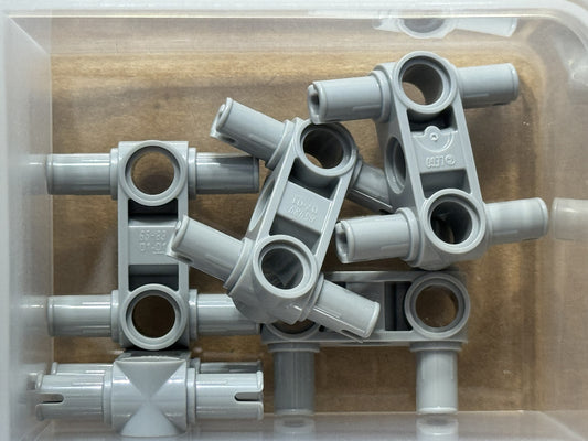 LEGO Parts - Light Bluish Gray Technic, Pin 3L 4 Pins - No 48989 - QTY 5