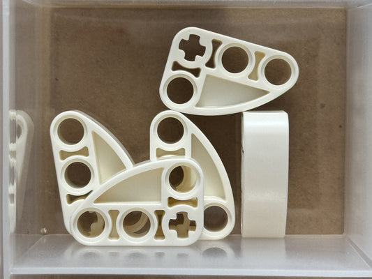 LEGO Parts - White Technic, Liftarm L-Shape Ellipse 2 x 3 - No 71708 - QTY 5