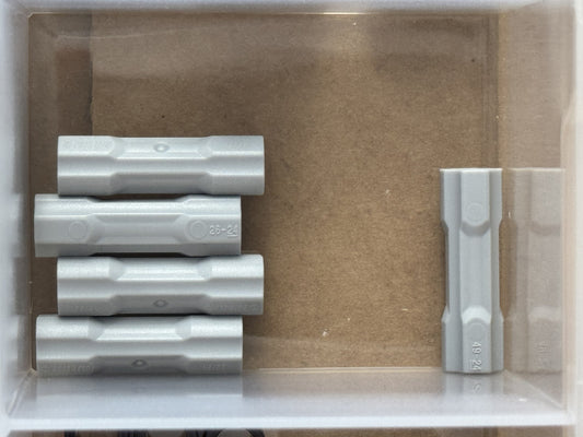 LEGO Parts - Light Bluish Gray Technic, Axle Connector 3L - No 26287 - QTY 5