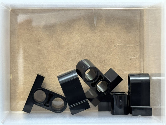 LEGO Parts - Black Technic, Pin Plate 1 x 2 2 Holes Top - No 32530 - QTY 5