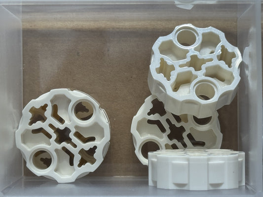LEGO Parts - White Technic, Axle Block Round 2 Pin Holes - No 98585 - QTY 5