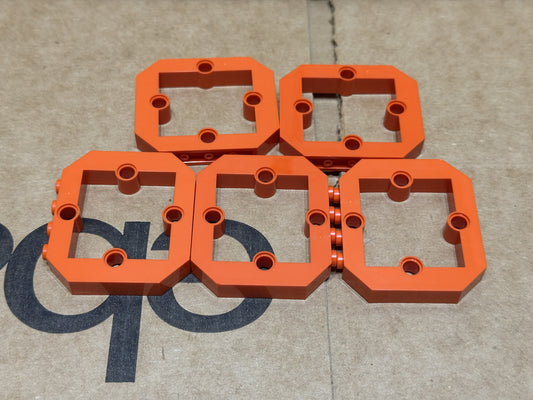 LEGO Parts - Reddish Orange Panel 1 x 6 x 4 1/3 - No 49699 - QTY 5