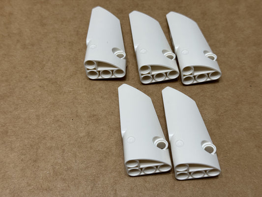 LEGO Parts - White Technic, Panel Fairing # 4 Side B - No 64391 - QTY 5