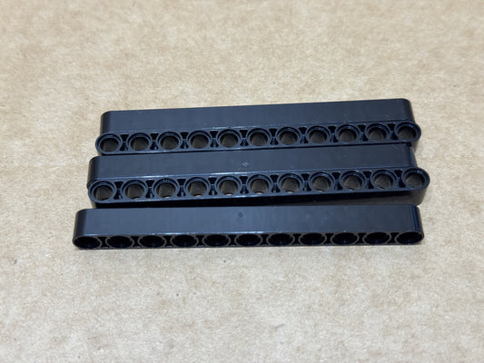 LEGO Parts - Black Technic, Liftarm Thick 1 x 11 - No 32525 - QTY 5