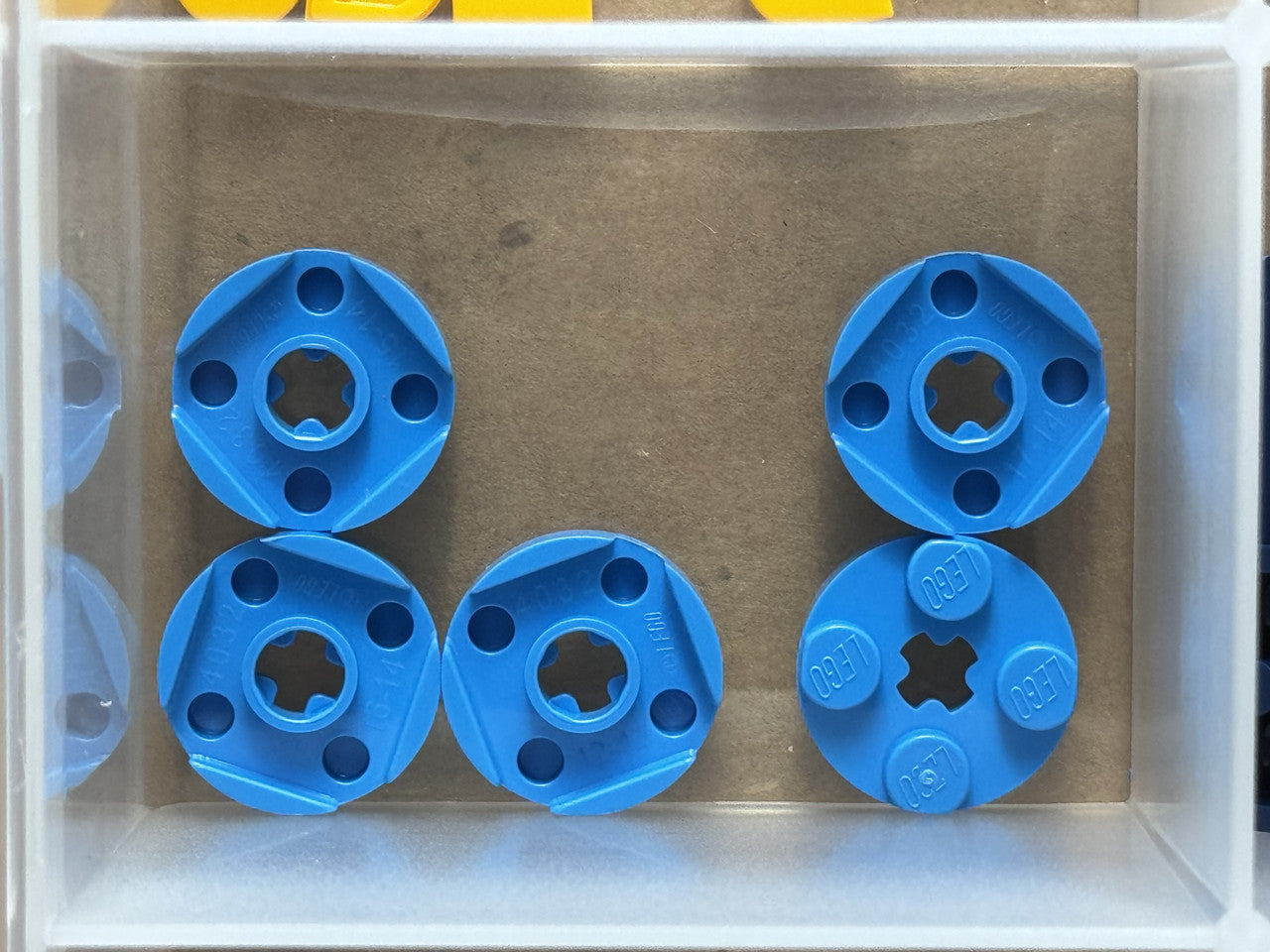 LEGO Parts - Dark Azure Plate, Round 2 x 2 with Axle Hole - No 4032 - QTY 5