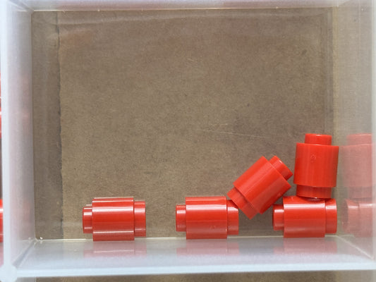LEGO Parts - Red Brick, Round 1 x 1 - No 3062 - QTY 5