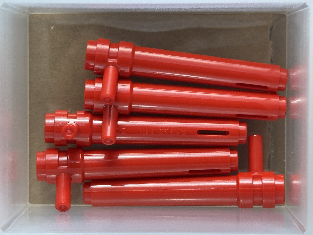 LEGO Parts - Red Cylinder 1 x 5 1/2 (Friction Cylinder) - No 87617 - QTY 5