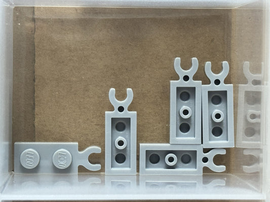 LEGO Parts - Light Bluish Gray Plate 1 x 2 with Clip on End - No 78256 - QTY 5