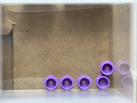 LEGO Parts - Medium Lavender Plate, Round 1 x 1 Flower Edge - No 24866 - QTY 5
