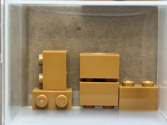 LEGO Parts - Medium Nougat Brick 1 x 2 - No 3004 - QTY 5