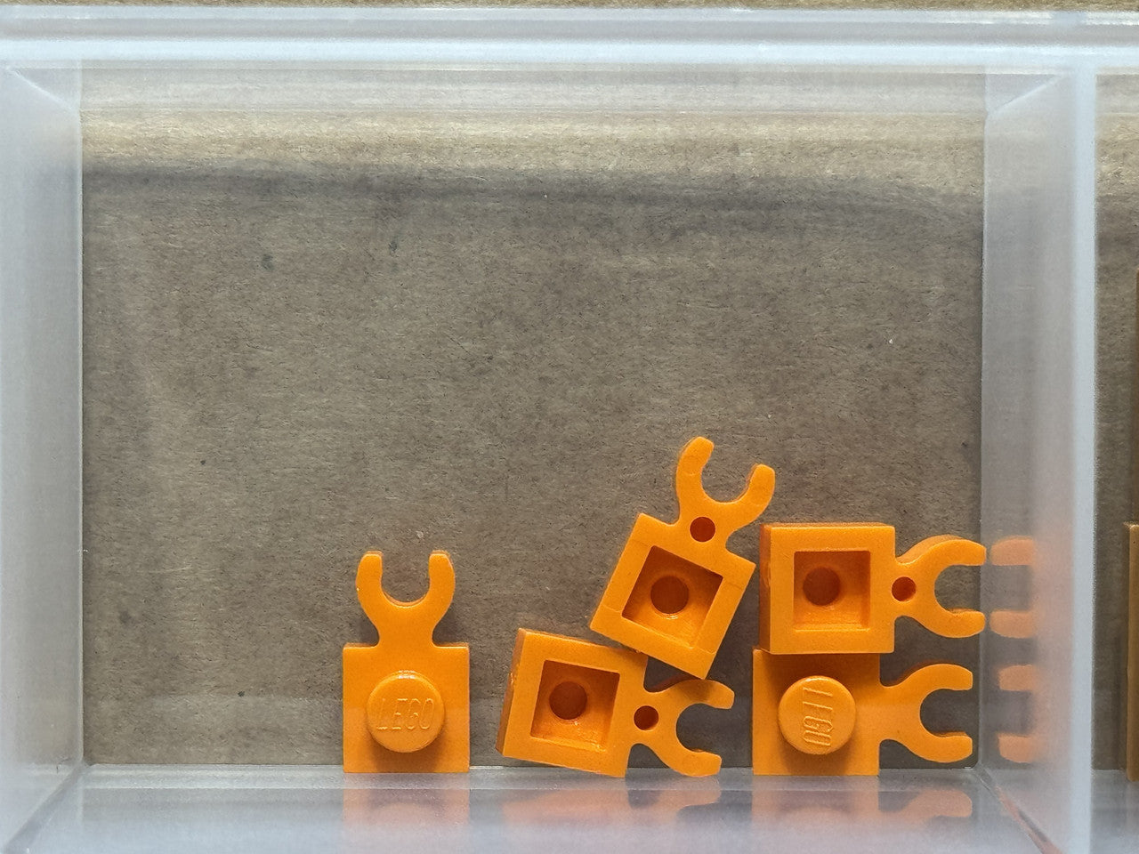 LEGO Parts - Orange Plate 1 x 1 with Open O Clip Thick - No 4085d - QTY 5