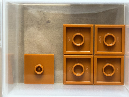 LEGO Parts - Dark Orange Plate 2 x 2 1 Stud Center (Jumper) - No 87580 - QTY 5