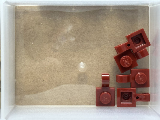 LEGO Parts - Dark Red Plate 1 x 1 with Open O Clip - No 61252 - QTY 5