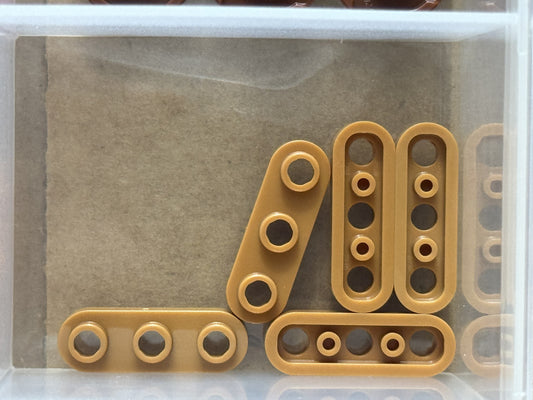 LEGO Parts - Medium Nougat Plate, Round 1 x 3 with Open Studs - No 77850 - QTY 5