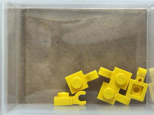LEGO Parts - Yellow Plate 1 x 1 with Open O Clip - No 61252 - QTY 5