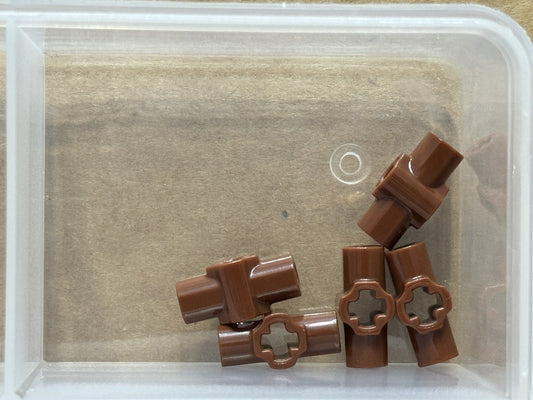 LEGO Parts - Reddish Brown Technic, Axle Hub 2 Bar Holders - No 24122 - QTY 5