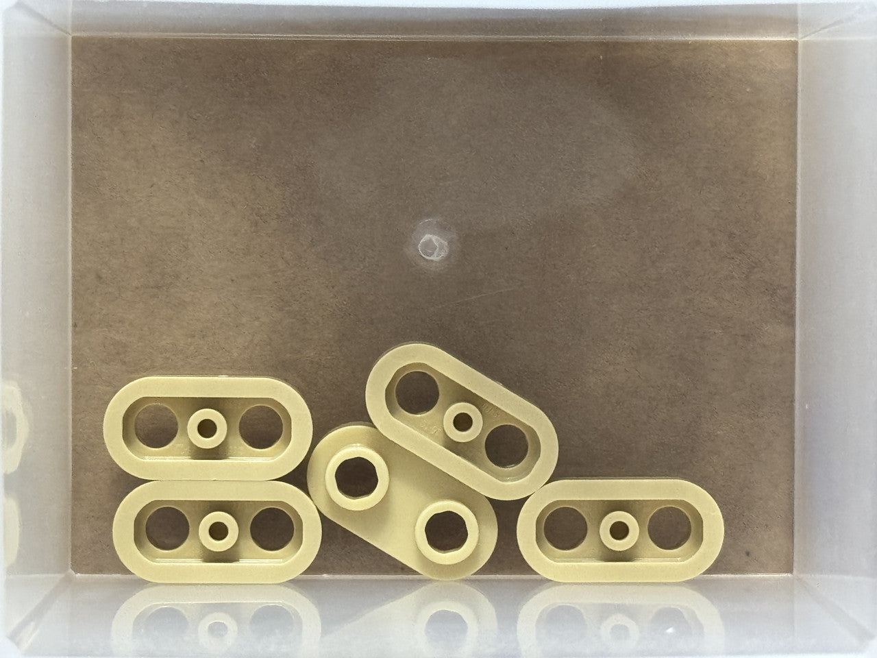 LEGO Parts - Tan Plate, Round 1 x 2 with Open Studs - No 35480 - QTY 5