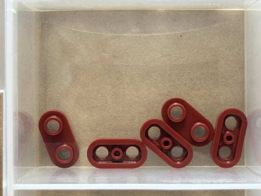 LEGO Parts - Dark Red Plate, Round 1 x 2 with Open Studs - No 35480 - QTY 5