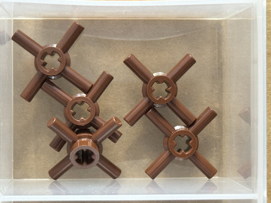 LEGO Parts - Reddish Brown Technic, Axle Hub with 4 Bars - No 68888 - QTY 5