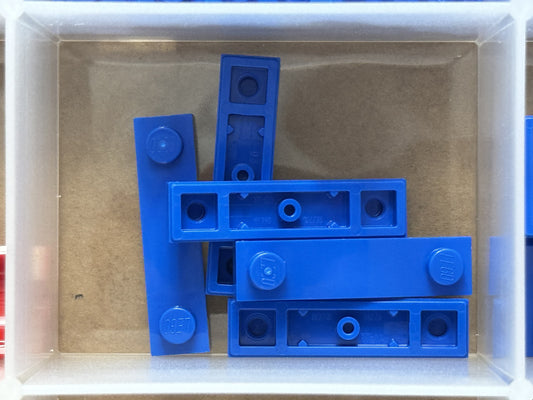 LEGO Parts - Blue Plate 1 x 4 with 2 Studs with Groove - No 41740 - QTY 5